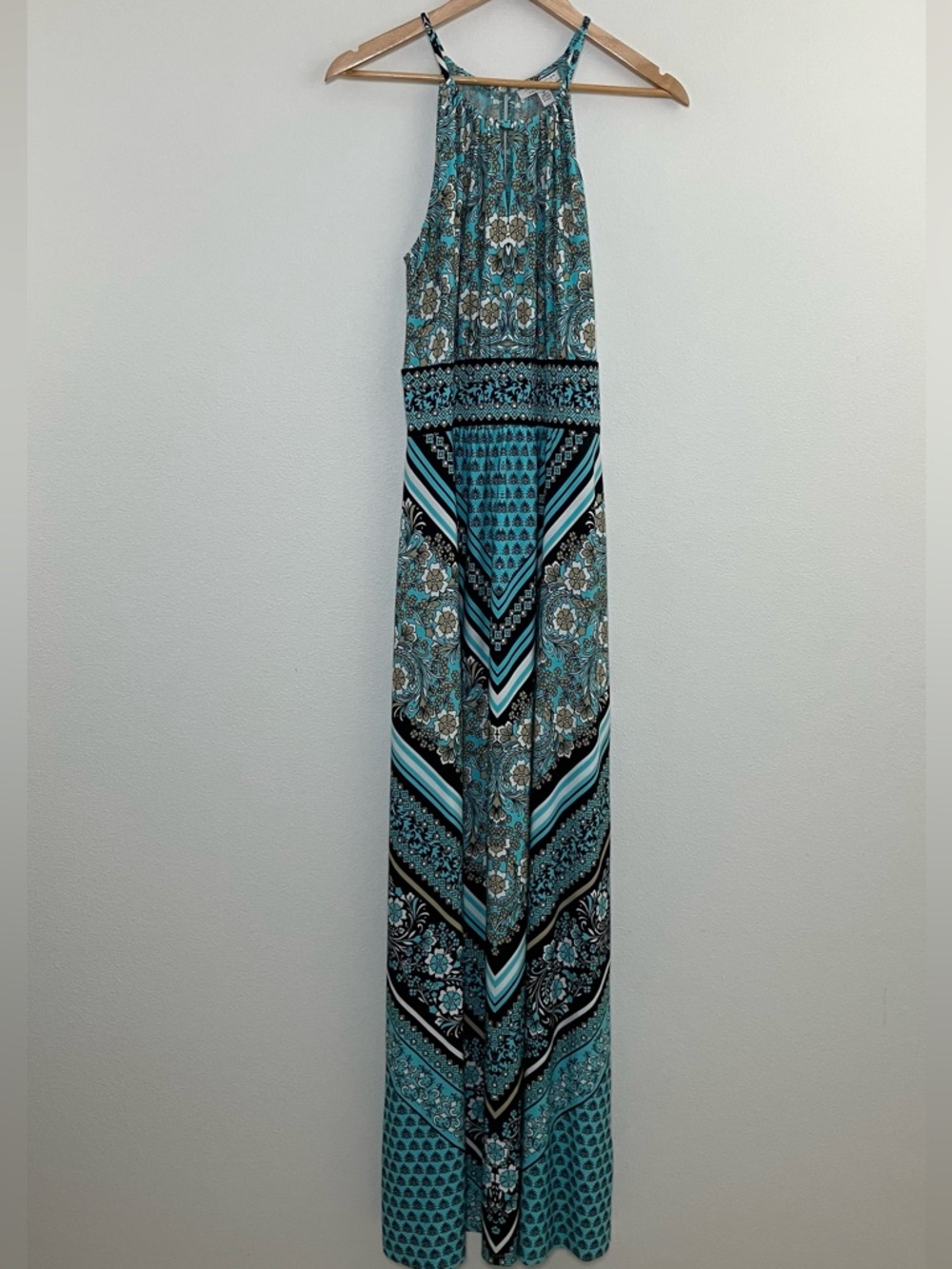 Turquoise Halter Maxi Dress - Picture 9 of 15